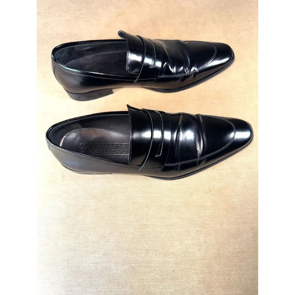 Versace Collection Patent Leather Men's Dress Shoes, Size Eu 45